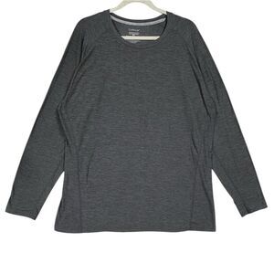 Cuddl Duds Shirt Climate Sport Mid Weight Long Sleeve Heathered Gray Sz XXL